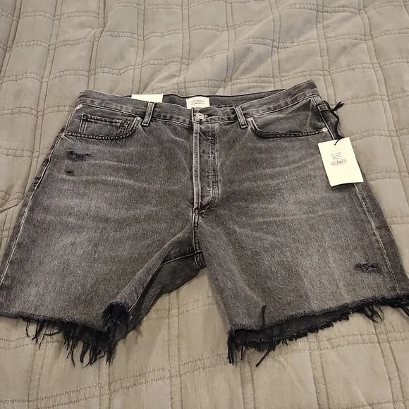 Citizens Of Humanity Grayish-black Hi-Waist Button Fly Jean Shorts Size 32! NWT! - Picture 11 of 16